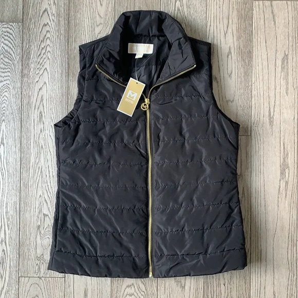 Michael Kors black and gold puffer vest - Picture 1 of 4